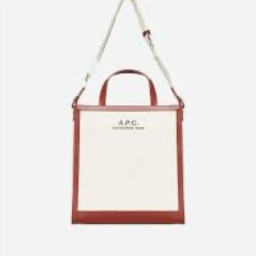 A.P.C. Tan and Cream Canvas Messenger Bag